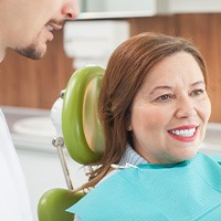 Woman smiling at the dentist